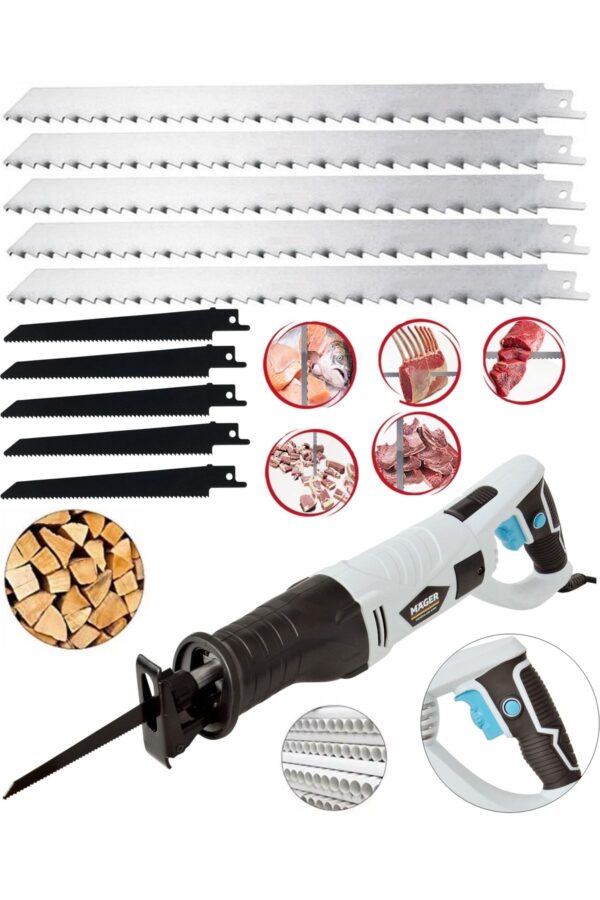 1_org_zoom White 8600 Rpm 10 Bıçaklı Döner Başlık Tilki Kuyruğu Et Kemik Vs Kesim Makinası Testere - Görsel 1