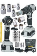 Germany Thechınolgy 58 Watt Şarjlı Vidalama Matkap Ve Gator Grip Soket Grey