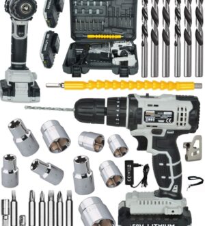 Germany Thechnology 12 Volt 1,3 Ah Darbeli Çift Akülü 24 Parça Setli,şarjlı Vidalama Matkap Grey