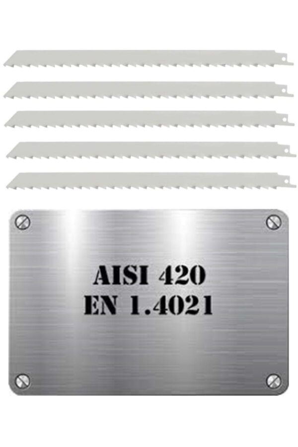 Mgr1030195 Paslanmaz Çelik 5 Adet 30cm Tilki Kuyruğu Et Kemik Kesim Bıçağı - Görsel 1