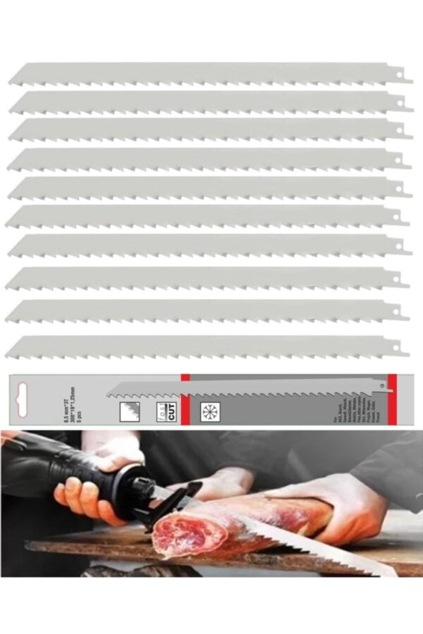 Paslanmaz Çelik 10 Ad. 30cm Tilki Kuyruğu Et Kemik Kesim Bıçağı Özel Yerli Imalat Gtr 90301910 - Görsel 1