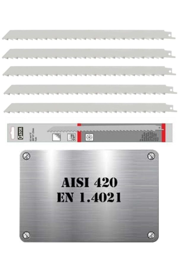 Gtr903019 5 Adet 30cm Tilki Kuyruğu Et Kemik Kesim Bıçağı Paslanmaz Çelik - Görsel 1