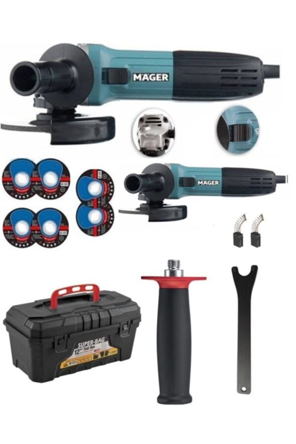 1_org_zoom Mgr10125 Avuç İçi Taşlama Spiral Makinası 125mm Ve 12 Inç Takım Çantası Hediye - Görsel 1